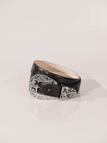 Versaille Belt | Plum Ostrich & Silver