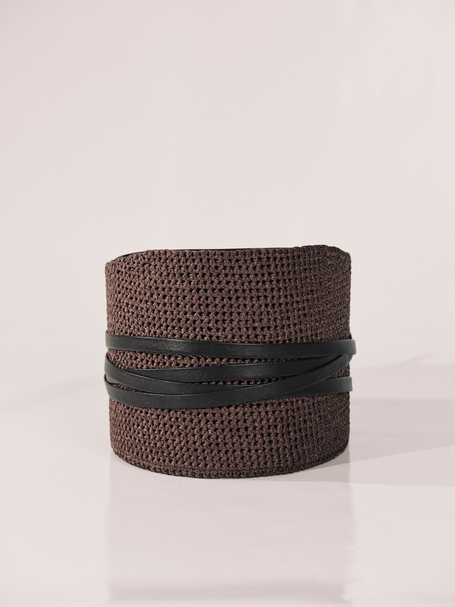 Undone Corset Belt | Chocolate Raffia & Chocolate Leather