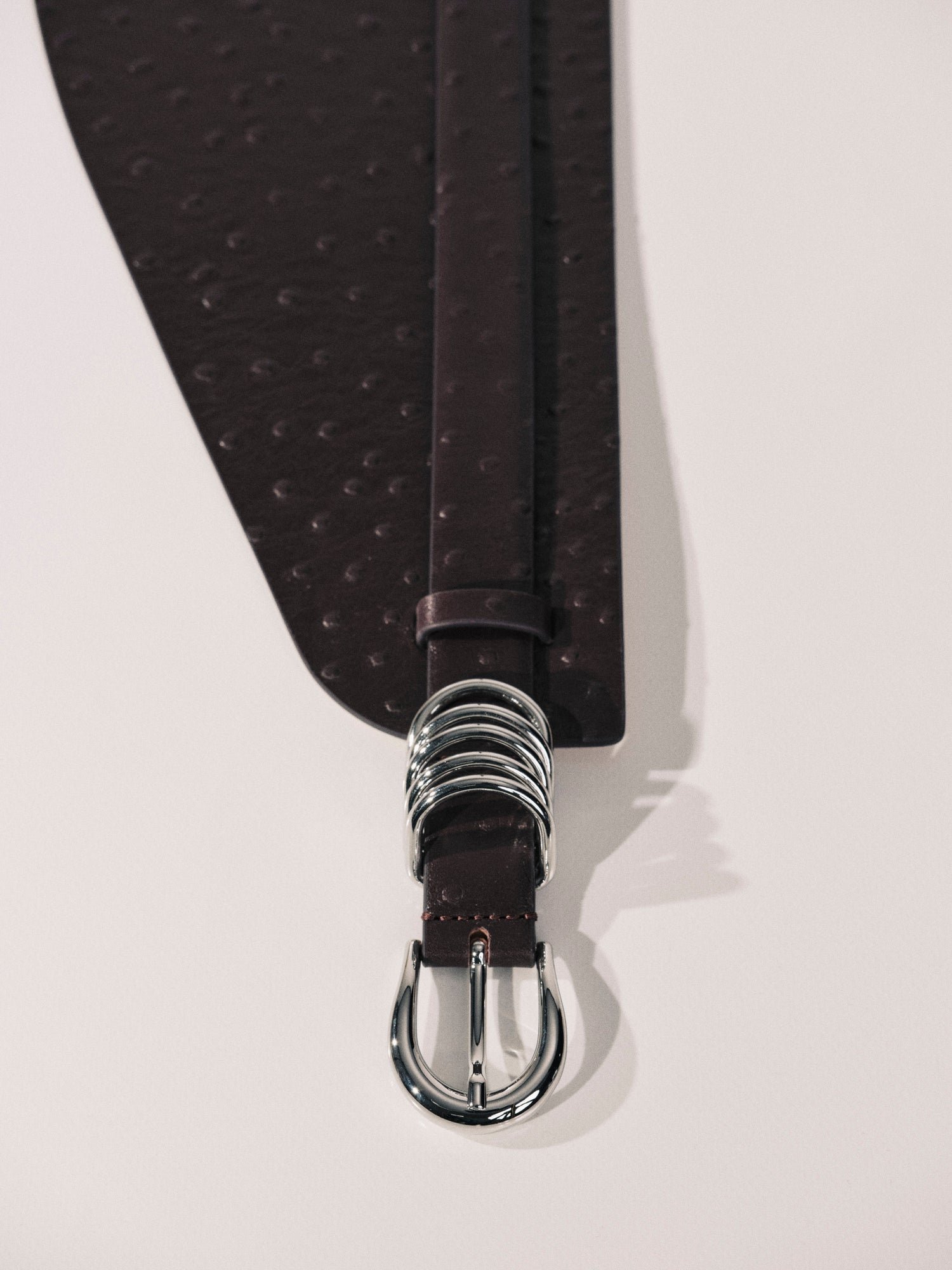 Bodice Corset Short Belt | Plum Ostrich & Silver