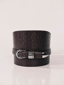 Bodice Corset Short Belt | Plum Ostrich & Silver