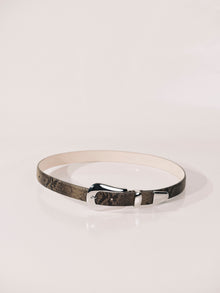 Colette Belt | Neutral Brown Snakeskin & Silver