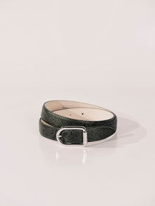 Mija Belt | Green Python & Silver