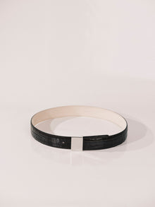 Brandt Belt | Dark Chocolate Croco & Silver