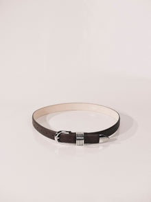 Hollyhock Leather Belt | Brown Pebble & Silver