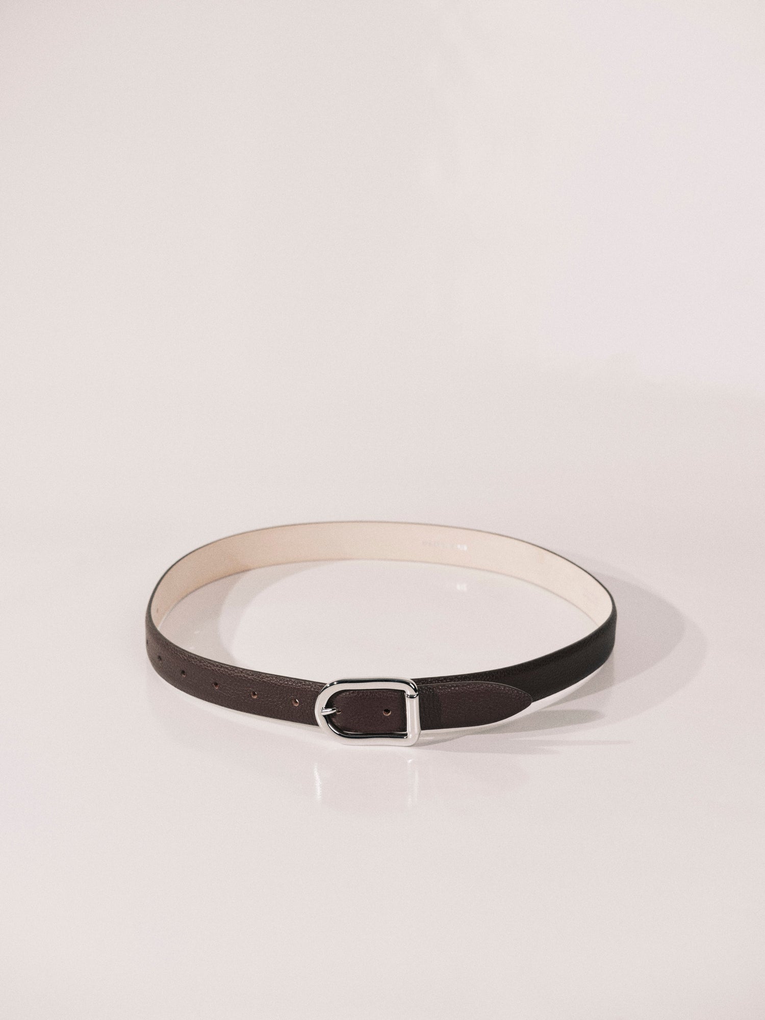 Mija Leather Belt | Brown Pebble & Silver