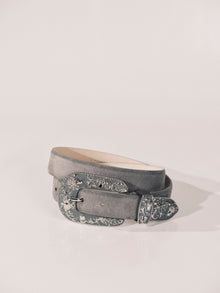 Vendome Suede Belt | Fog & Silver