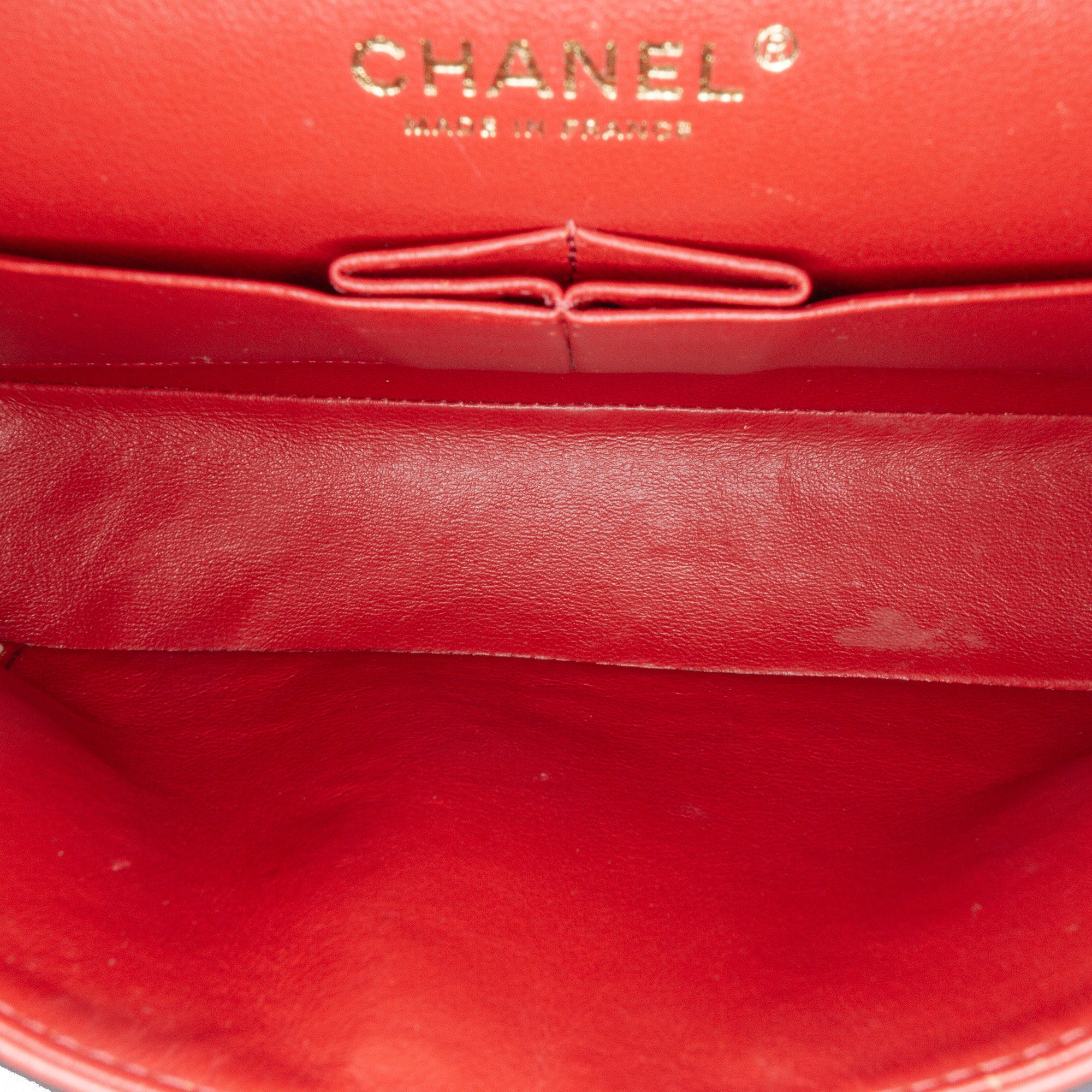 Chanel | Pre-Owned Medium Classic Chevron Lambskin Double Flap | Orange/Dark Orange