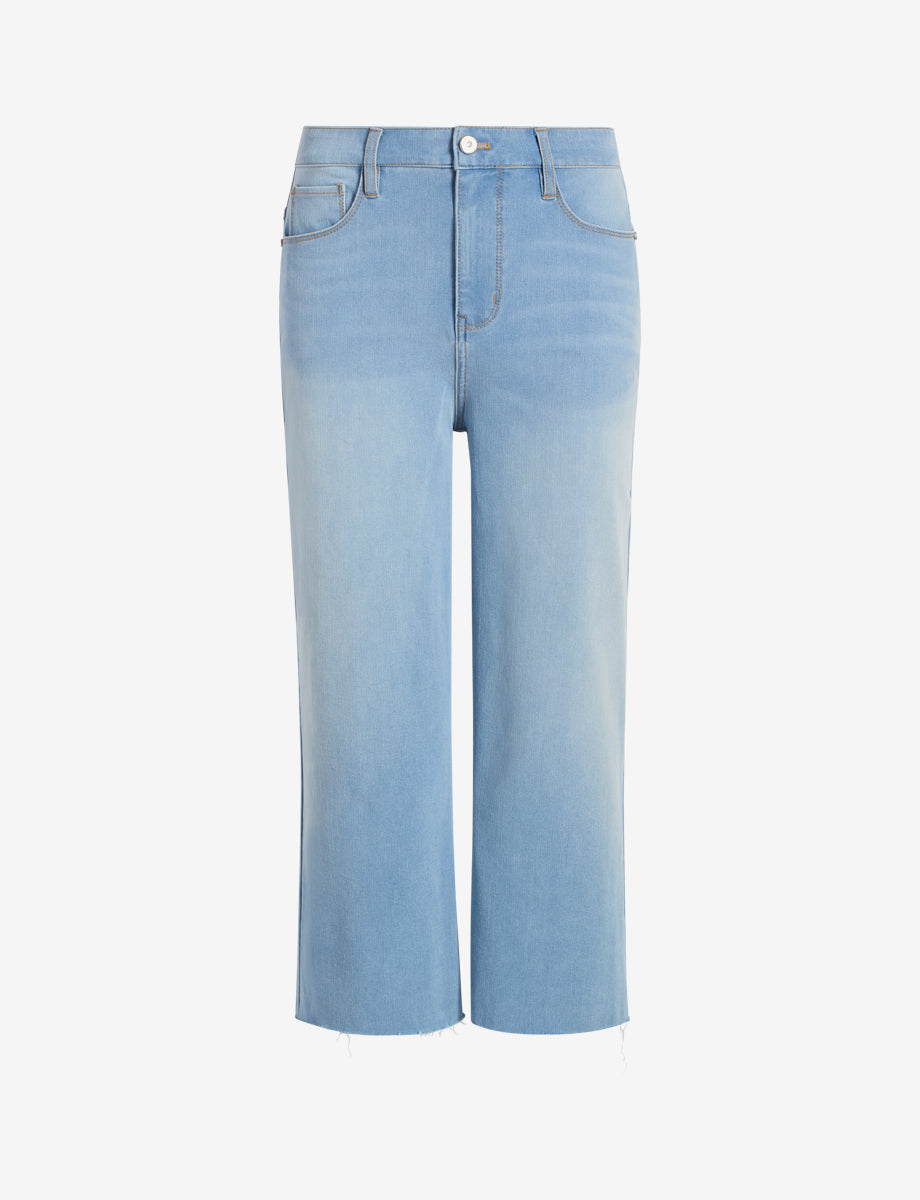 Do It All Denim High-Rise Cropped Wide Leg::Washed Indigo::Main