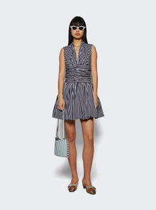 Women | Patou | Sleeveless Bloomer Mini Dress Navy Stripes