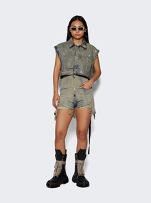 Rick Owens DRKSHDW | Denim Dirt Cutoff Shorts Sky | Blue