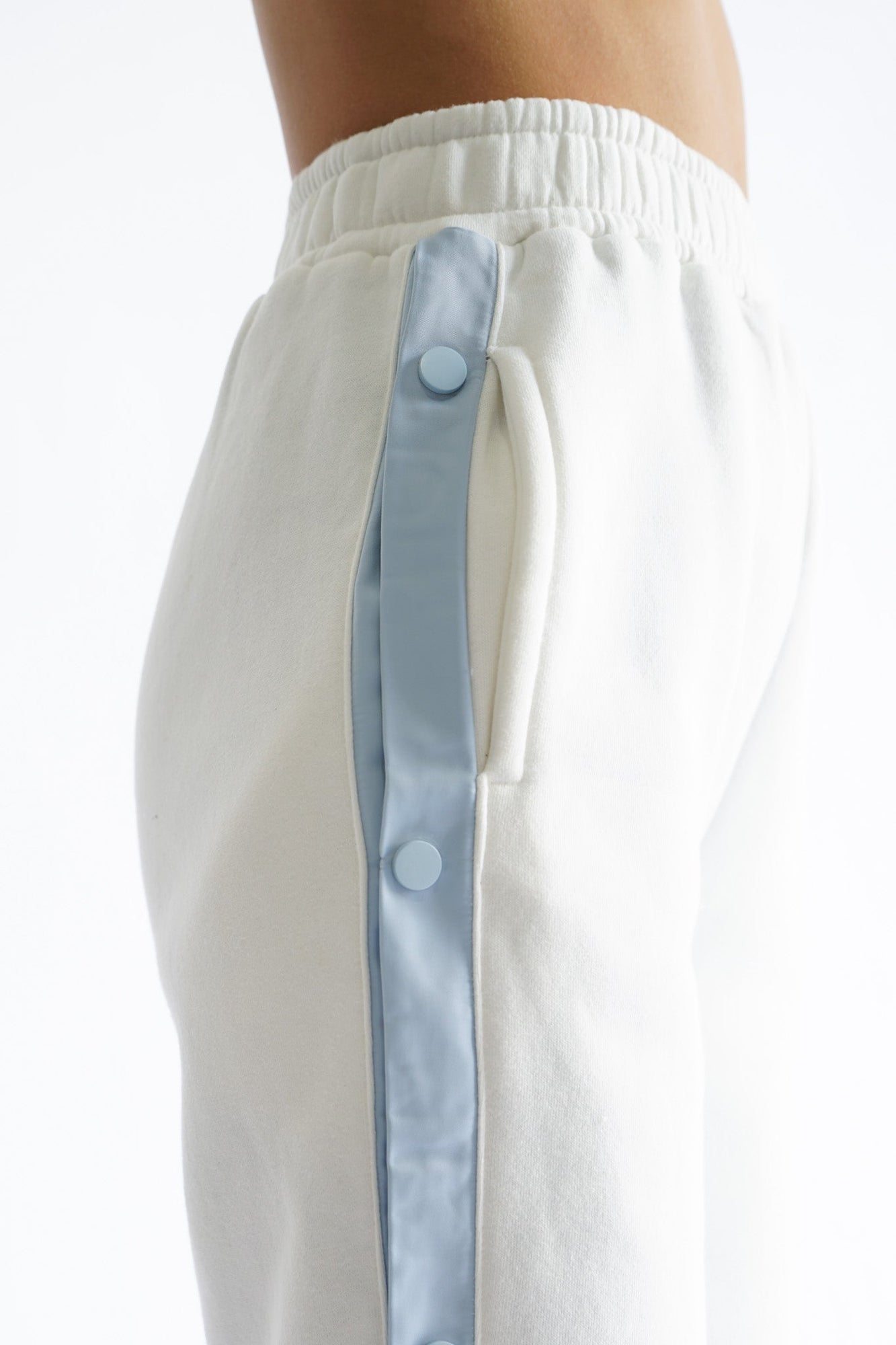 Tearaway Fleece Pants | White & Baby Blue