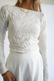 Tia Textured Long Sleeve | Ivory