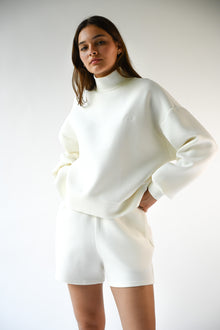 Maya Knit Neoprene Pullover | Offwhite
