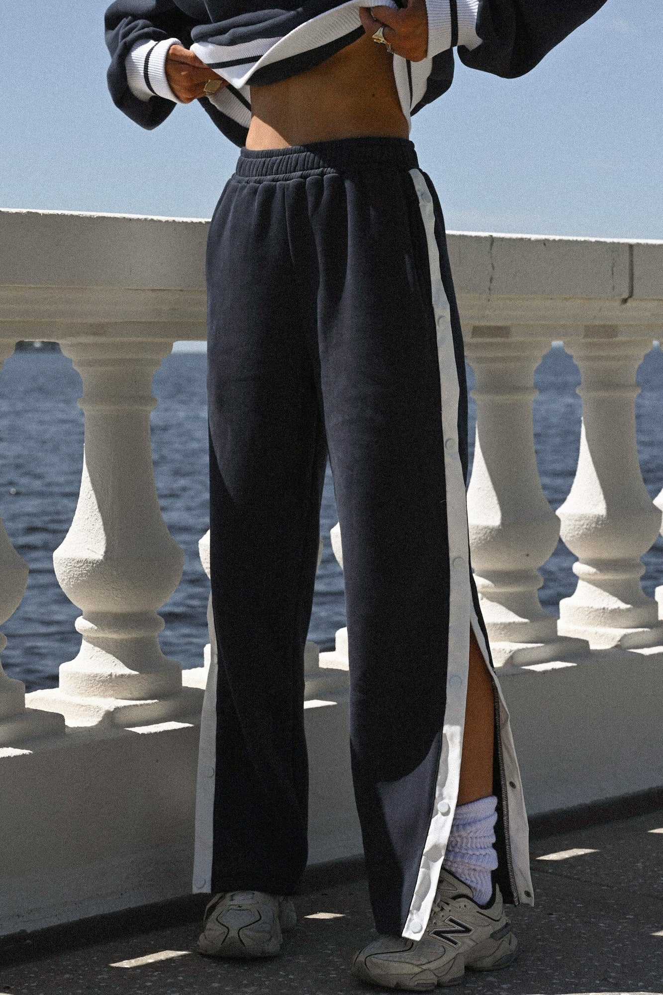 Tearaway Fleece Pants | Navy / White
