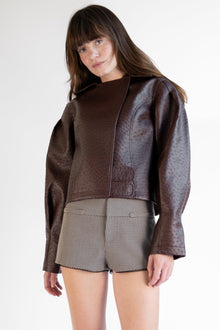 Oliver Ostrich Jacket | Mahogany