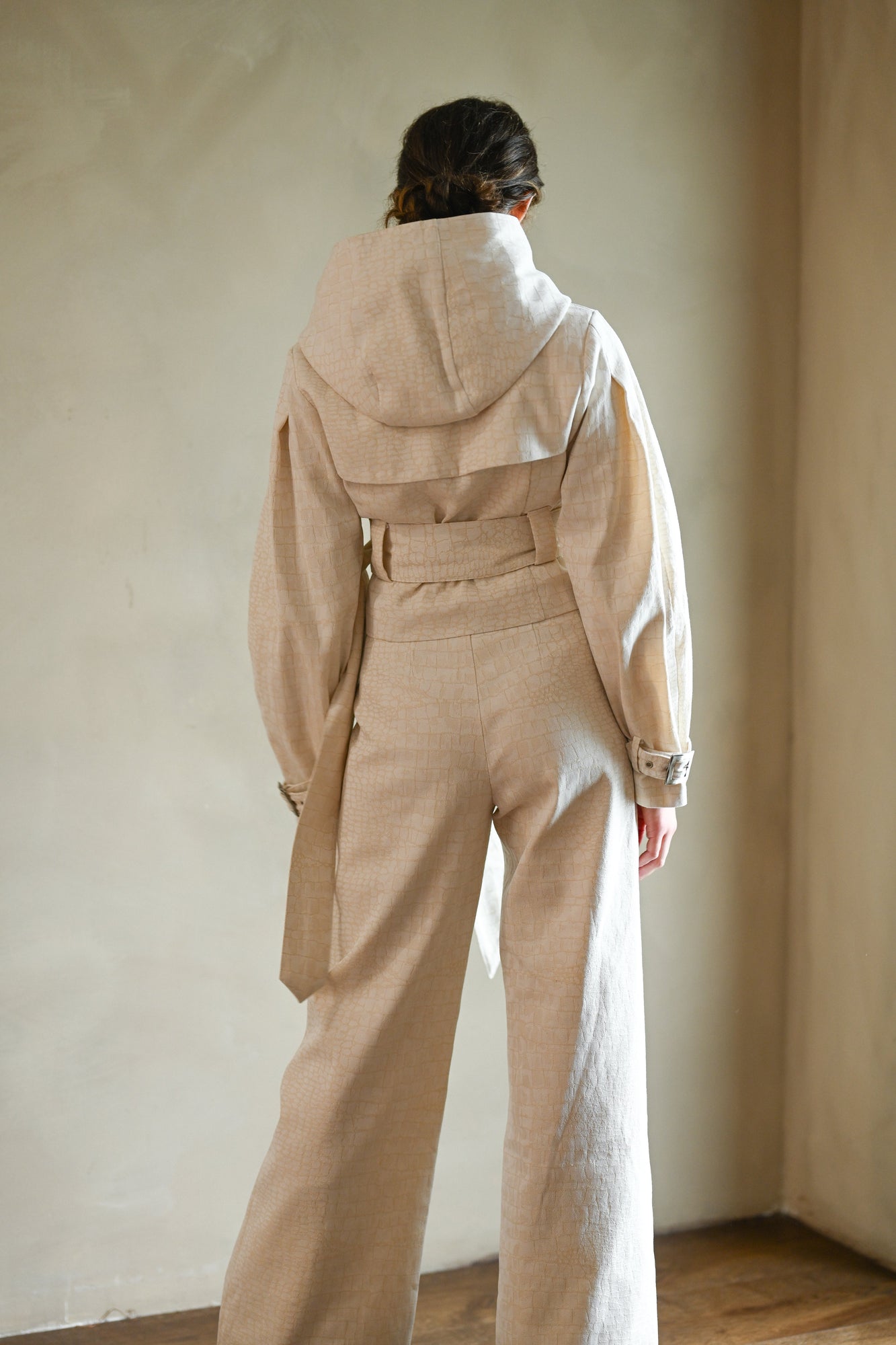 Ganna Belted Jacket | Snakeskin Jacquard