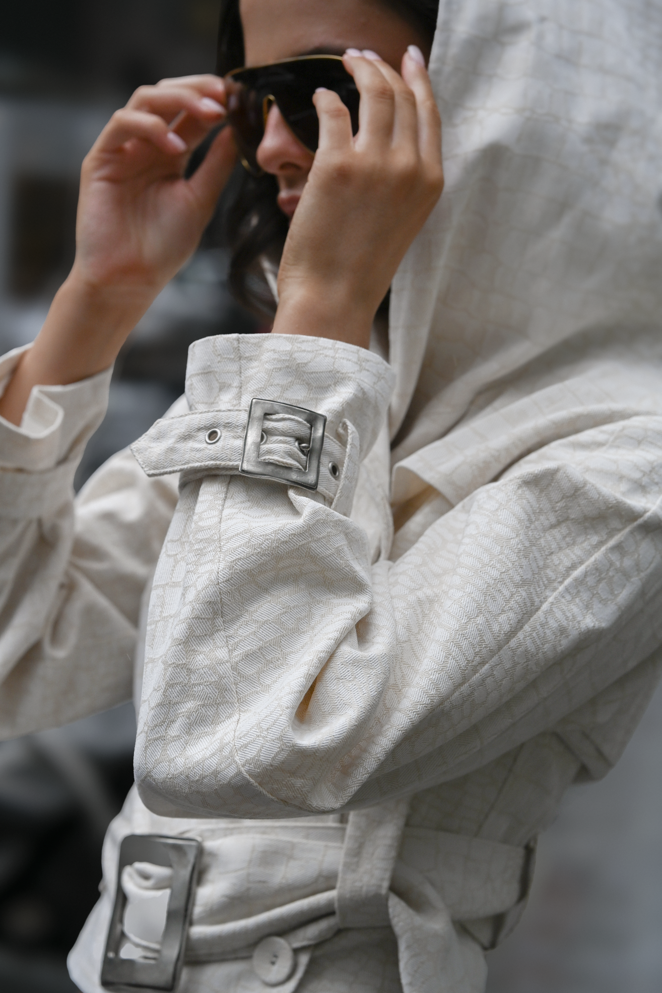 Ganna Belted Jacket | Snakeskin Jacquard