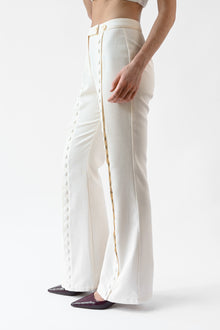 Fabio Linen Snap Trousers | White