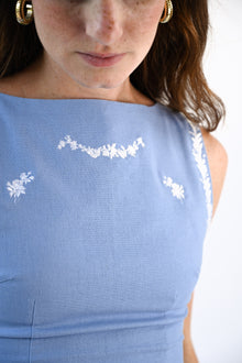 Marie Linen Tank | Blue