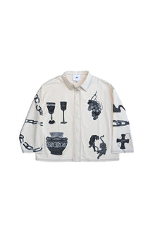 Britton Canvas Jacket | White & Black