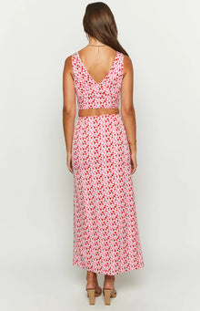 Dahlia Speckled Crop Top | Pink And Red