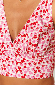 Dahlia Speckled Crop Top | Pink And Red