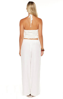 Daisie Textured Halter Top | White