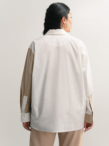 Matter of Fact Shirt - Color Block | Cream x Desert Sand