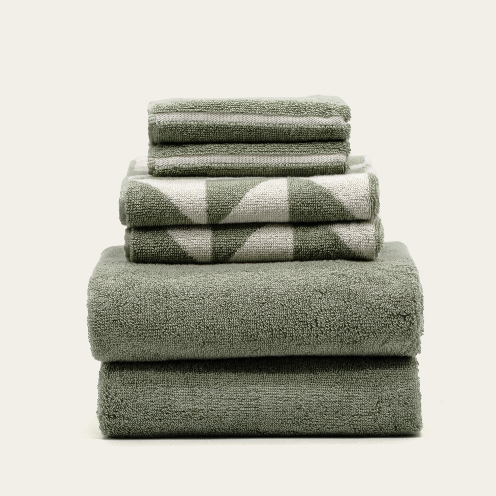 Deia Australian Cotton Towels | Sage/Ecru
