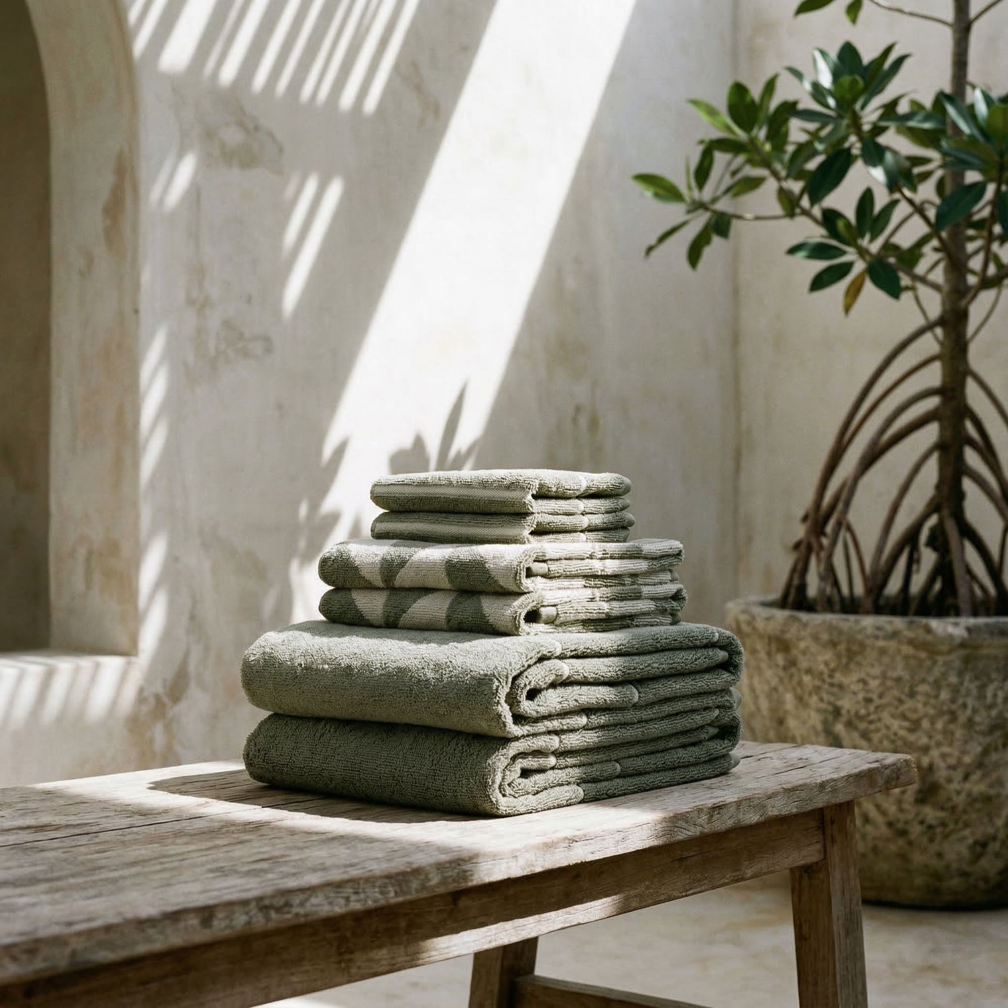 Umbra Australian Cotton Towels | Sage/Ecru