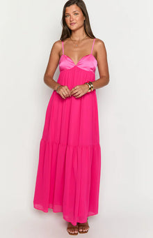 Dekota Contrast Maxi Dress | Hot Pink