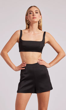 Delphine Crop Tank | Black