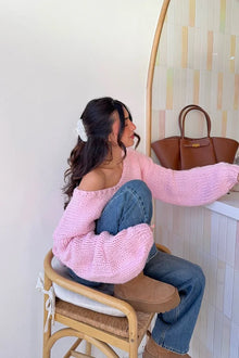 Delvey Chunky Knit Sweater | Light Pink