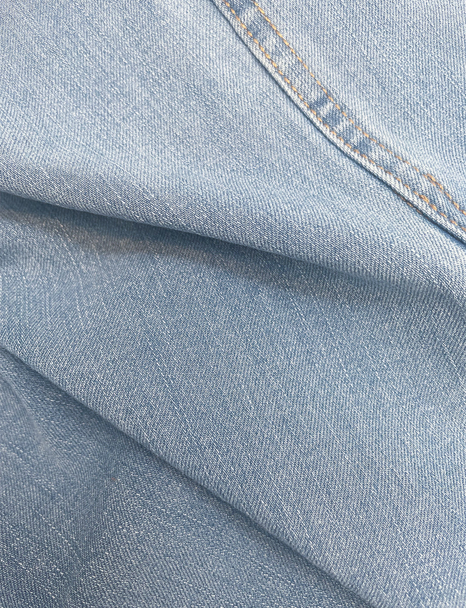 Do It All Denim Midi Tank Dress::Washed Indigo::Detail 