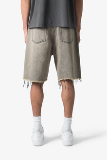 Distressed Mineral Denim Shorts | Brown