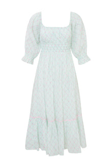 Dobrianna Re-Edition Cotton Maxi Dress | Green Leaf