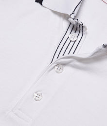 Dominic Tipping Collar Knit Polo Shirt | White