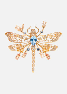 Dragonfly Brooch | Copper/Bluezircon/White Zircon