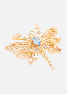 Dragonfly Brooch | Copper/Bluezircon/White Zircon