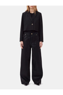 Drapey Melange Short Blazer | Black