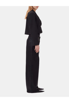 Drapey Melange Short Blazer | Black