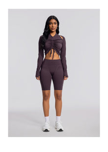 Drawstring Crop Top | Midnight Plum