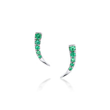 Women | Emerald Ear Crawlers | 14k White Gold