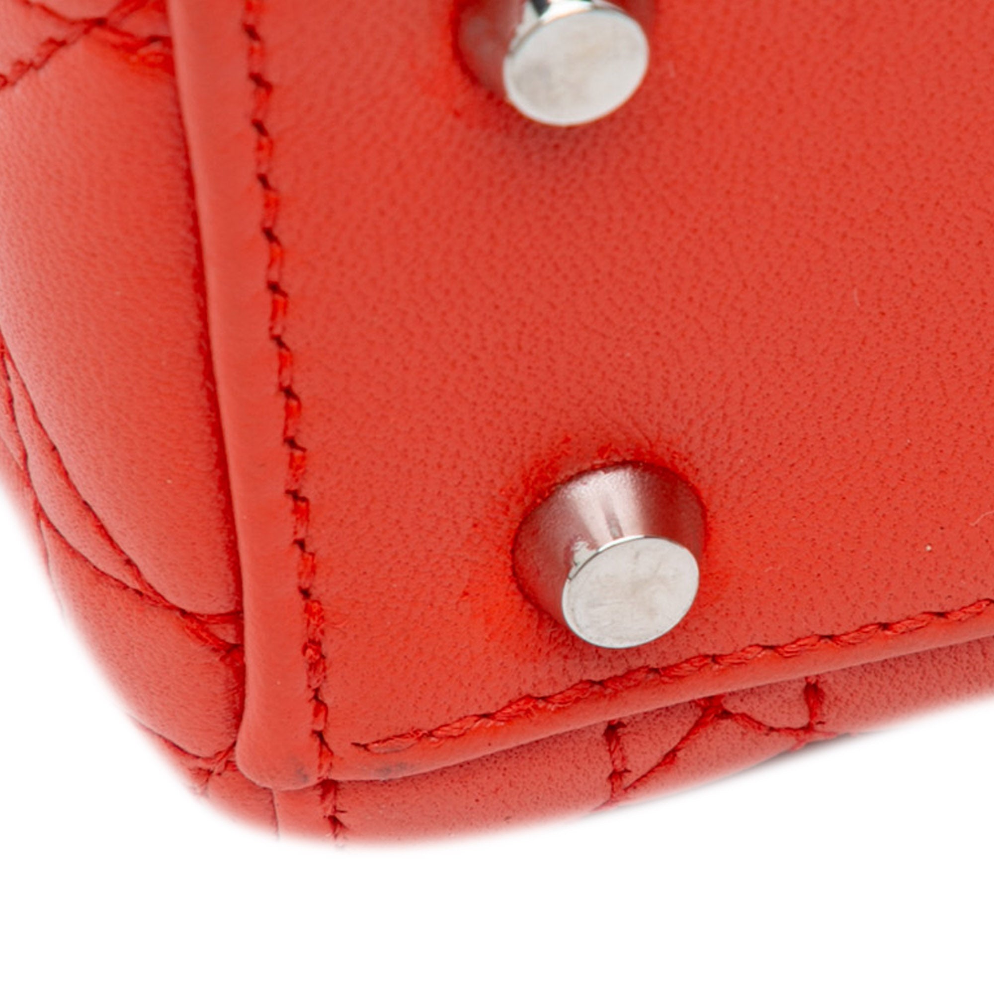 Dior | Pre-Owned Mini Lambskin Cannage Lady | Red
