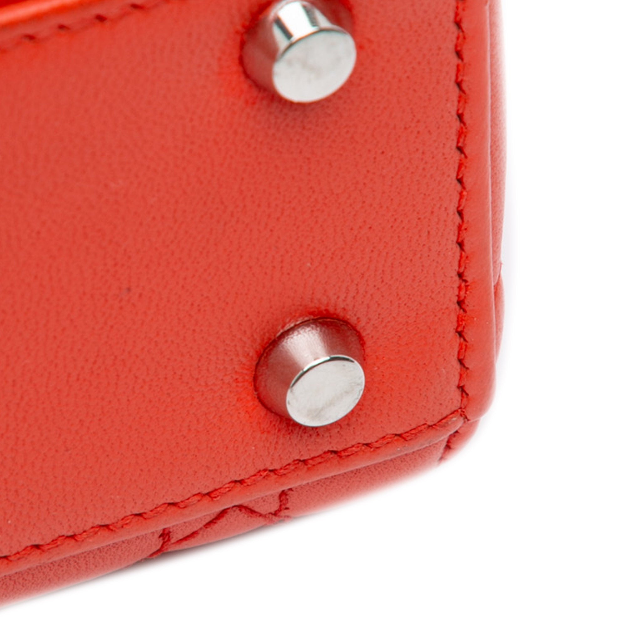 Dior | Pre-Owned Mini Lambskin Cannage Lady | Red