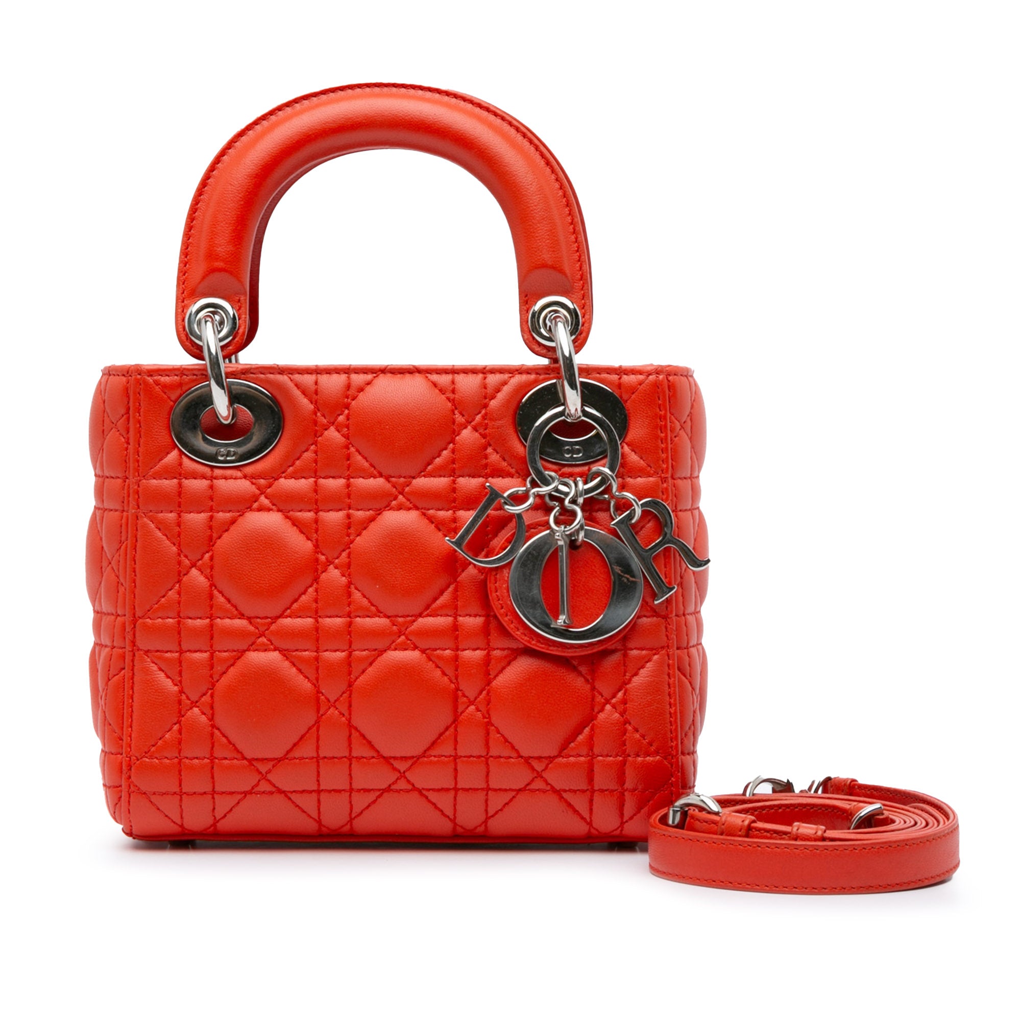 Dior | Pre-Owned Mini Lambskin Cannage Lady | Red