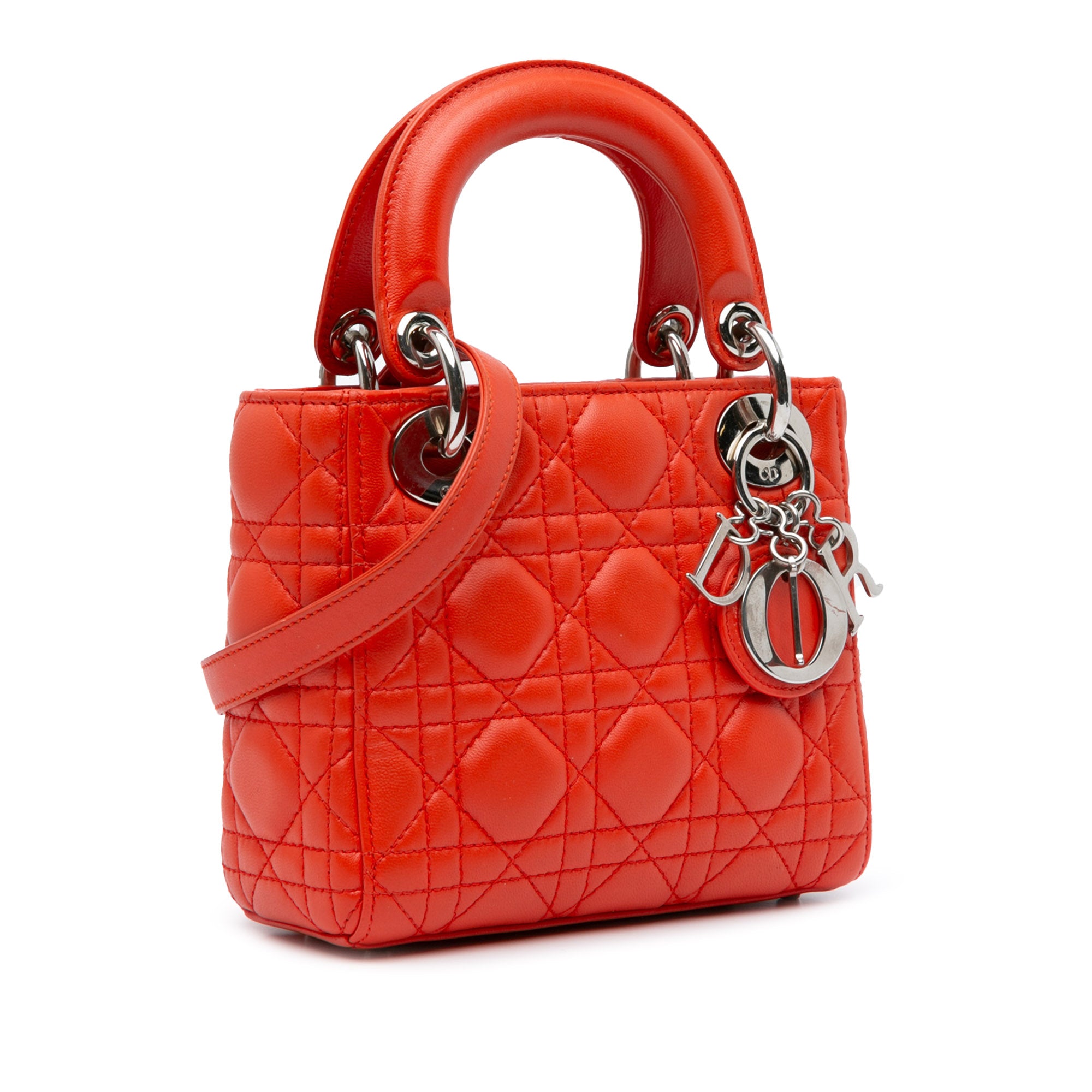 Dior | Pre-Owned Mini Lambskin Cannage Lady | Red