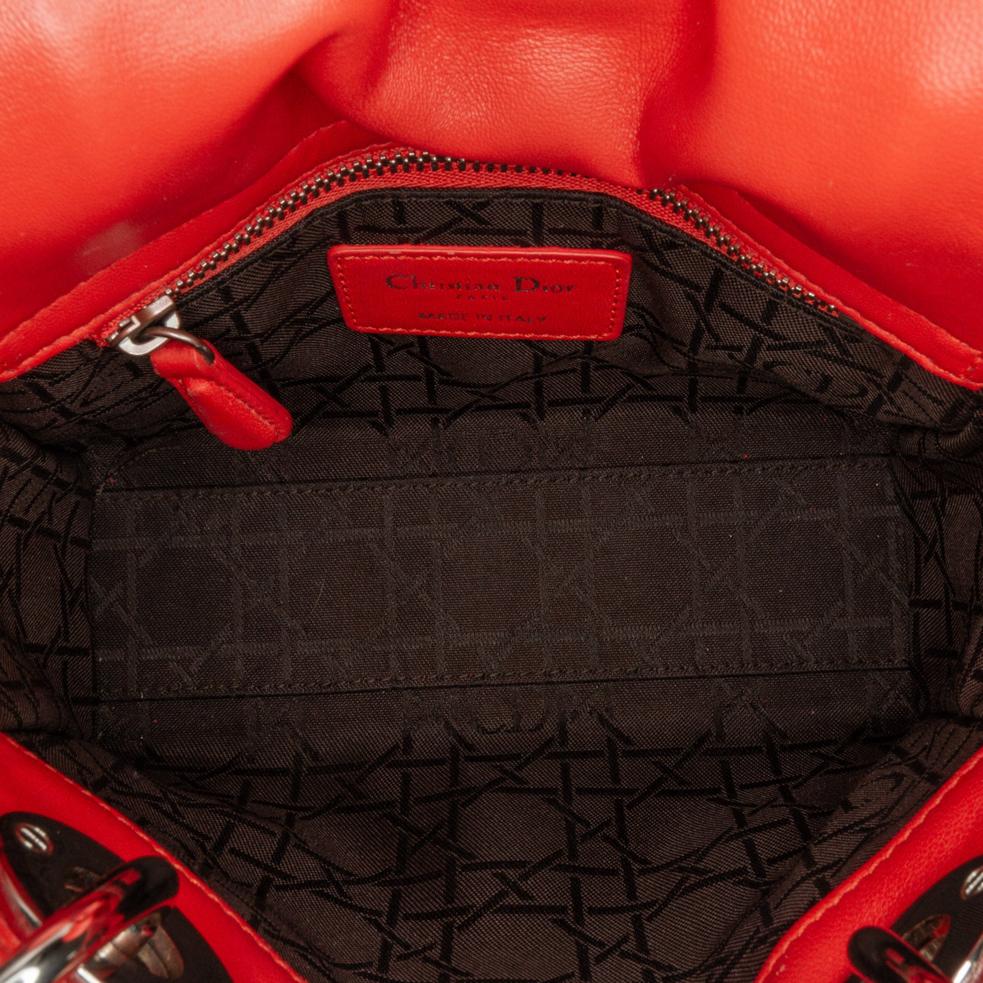 Dior | Pre-Owned Mini Lambskin Cannage Lady | Red