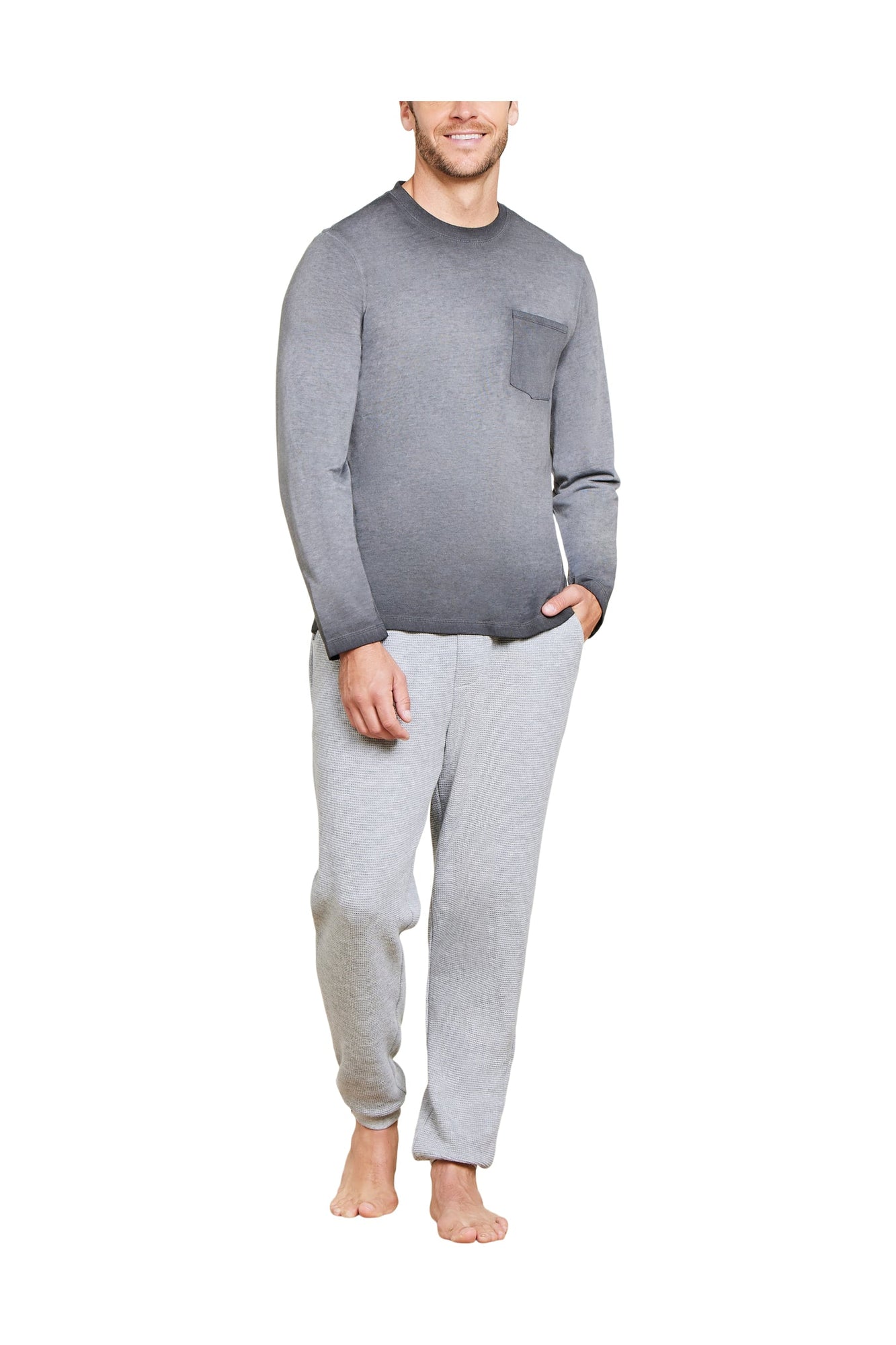 Mens | Malibu Collection Triblend Long Sleeve Pocket Tee | Mineral Carbon