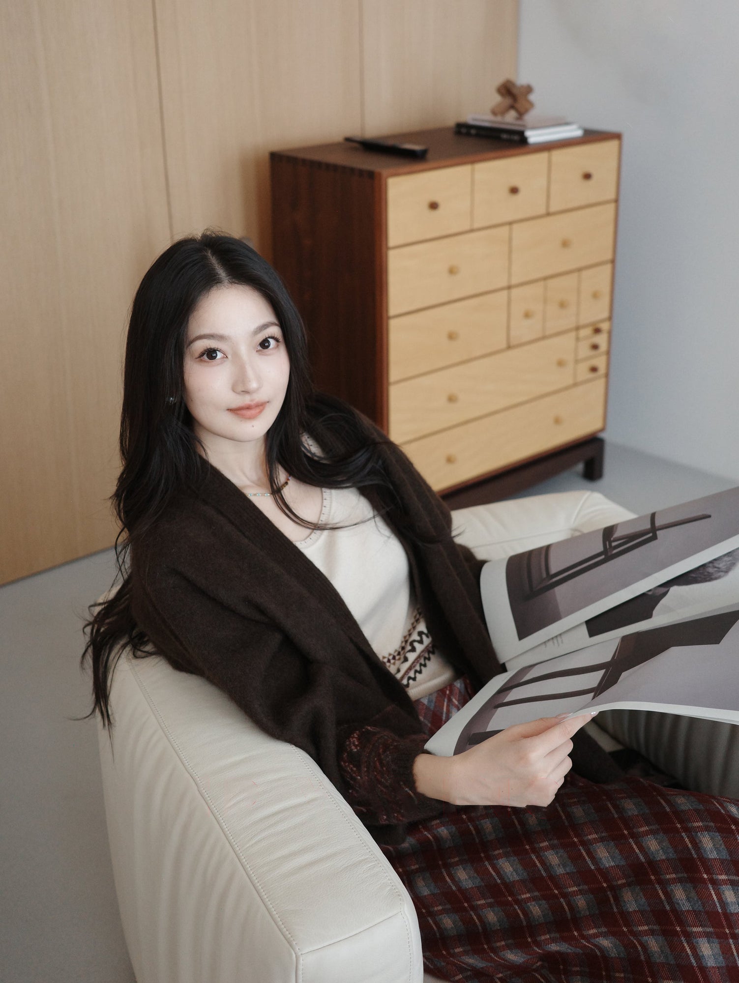 Yak Wool Ethnic Jacquard Jacket | Brown